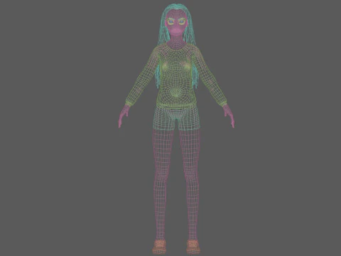 Cute standard woman V31908 3D Model
