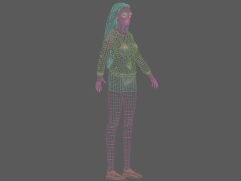 Cute standard woman V31908 3D Model