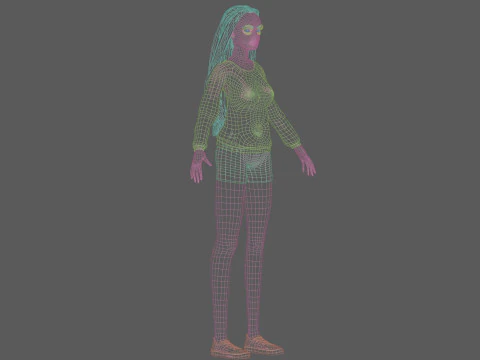 Cute standard woman V31908 3D Model