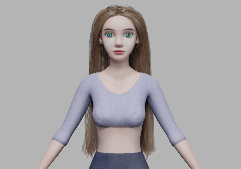 Cute young woman V28430 Modelo 3D .c4d .max .obj .3ds .fbx .stl .blend