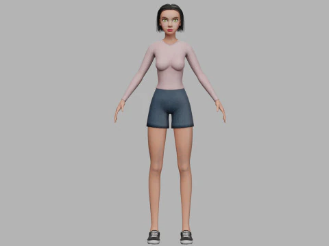 Low poly woman V27918 3D Model