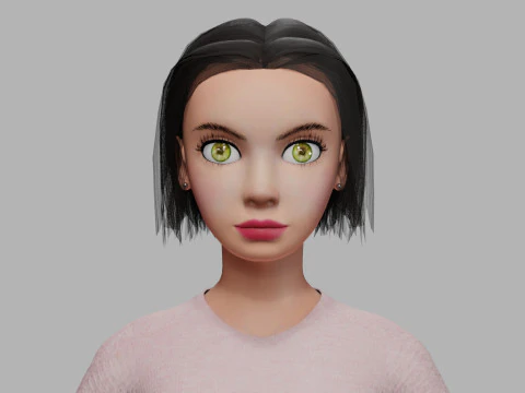 Low poly woman V27918 3D Model