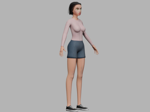 Low poly woman V27918 3Dモデル
