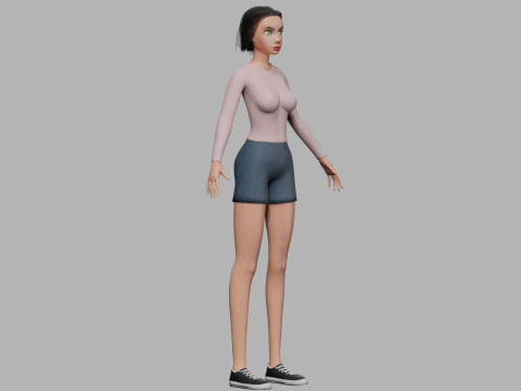 Low poly woman V27918 3D Model
