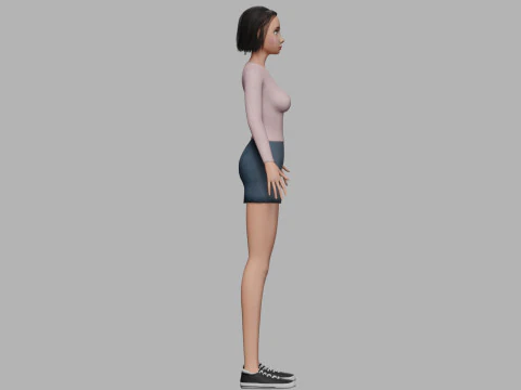 Low poly woman V27918 3D Model