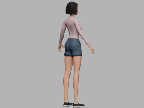 Low poly woman V27918 3Dモデル