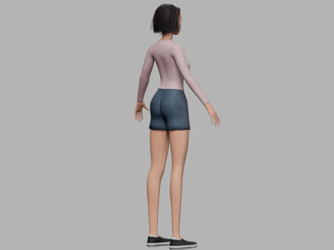 Low poly woman V27918 3D Model