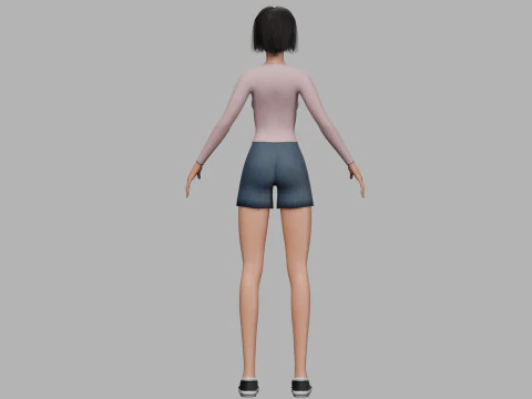 Low poly woman V27918 3D Model