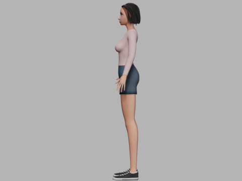 Low poly woman V27918 3Dモデル