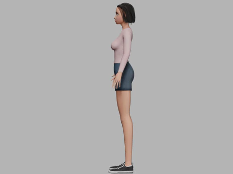 Low poly woman V27918 3D Model
