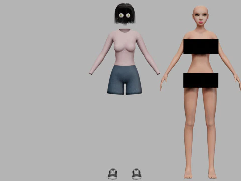 Low poly woman V27918 3D Model
