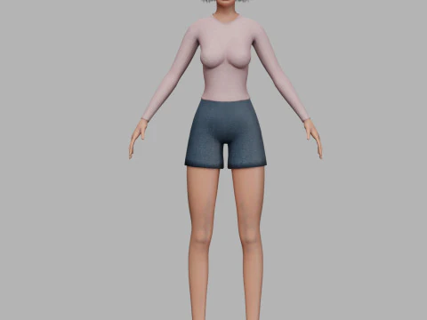 Low poly woman V27918 3D Model