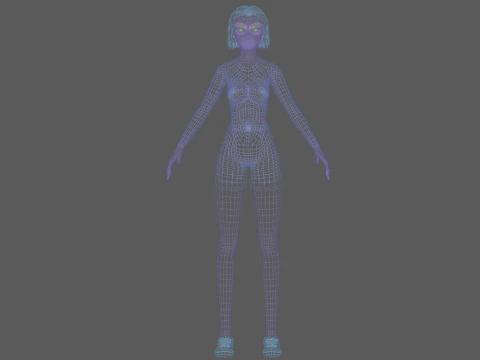 Low poly woman V27918 3D Model
