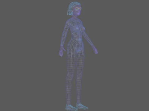 Low poly woman V27918 3D Model