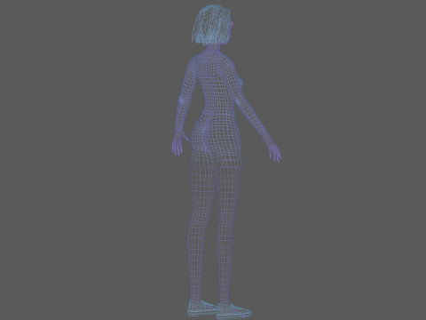 Low poly woman V27918 3Dモデル