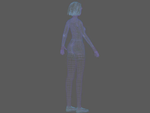 Low poly woman V27918 3D Model