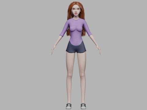 Pretty sweet woman V32116 Model 3D