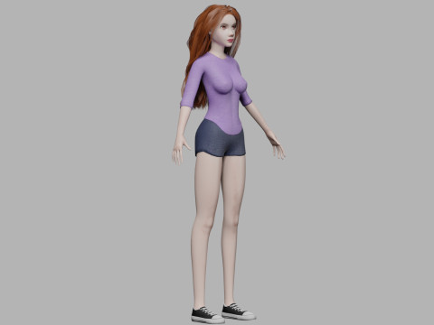 Pretty sweet woman V32116 Model 3D