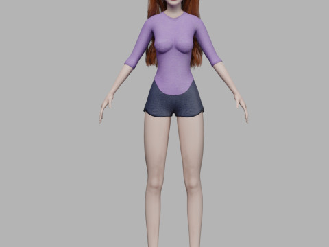 Pretty sweet woman V32116 Model 3D