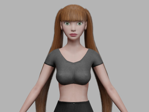 Standard cartoon woman V21227 Model 3D
