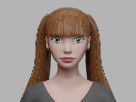 Standard cartoon woman V21227 Model 3D