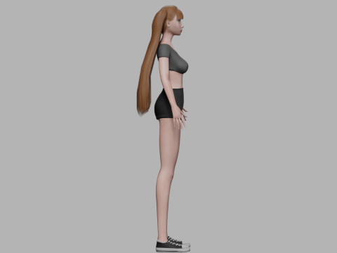 Standard cartoon woman V21227 Model 3D