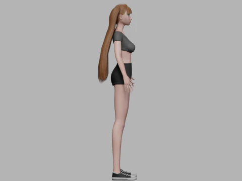 Standard cartoon woman V21227 3D Model