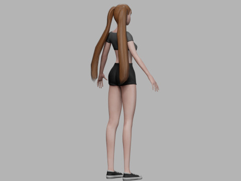 Standard cartoon woman V21227 Model 3D