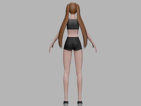 Standard cartoon woman V21227 Model 3D