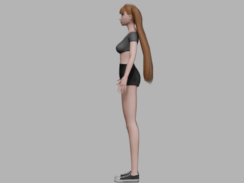 Standard cartoon woman V21227 Model 3D