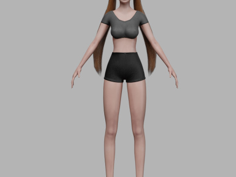 Standard cartoon woman V21227 Model 3D