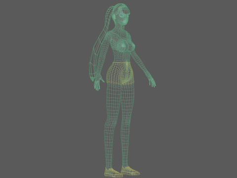 Standard cartoon woman V21227 Model 3D