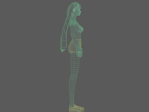 Standard cartoon woman V21227 Model 3D