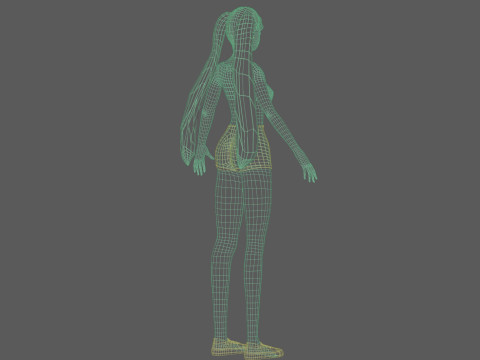 Standard cartoon woman V21227 Model 3D