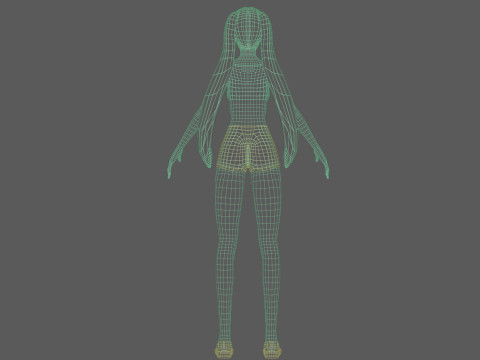 Standard cartoon woman V21227 Model 3D