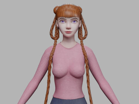 Standard young woman V38955 Modèle 3D