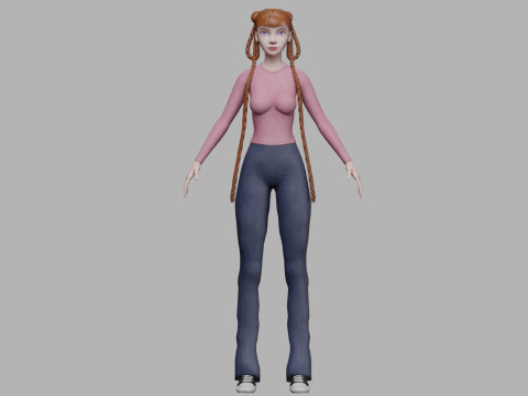 Standard young woman V38955 Modelo 3D