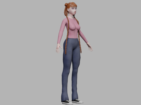 Standard young woman V38955 Modelo 3D