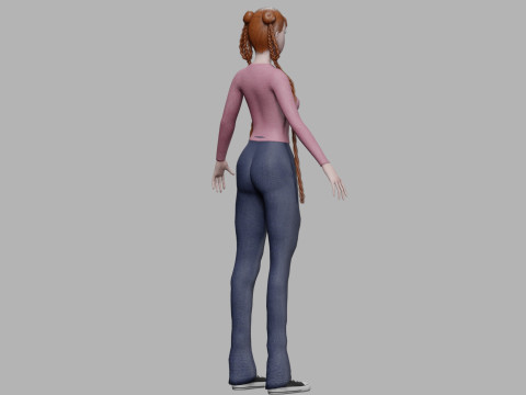 Standard young woman V38955 Modelo 3D