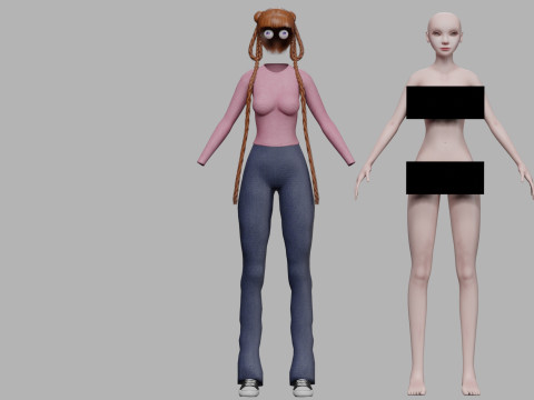 Standard young woman V38955 Modelo 3D