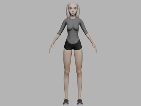 Stylized young woman V20737 3D Model