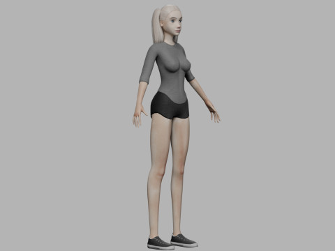 Stylized young woman V20737 Modèle 3D