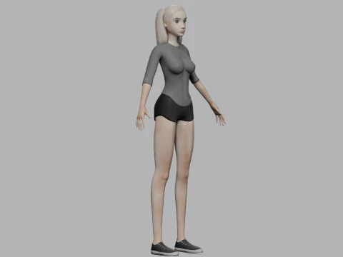Stylized young woman V20737 3D Model
