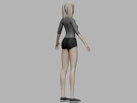Stylized young woman V20737 3D Model