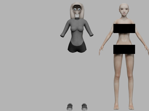 Stylized young woman V20737 Modèle 3D