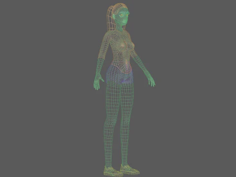 Stylized young woman V20737 3D Model