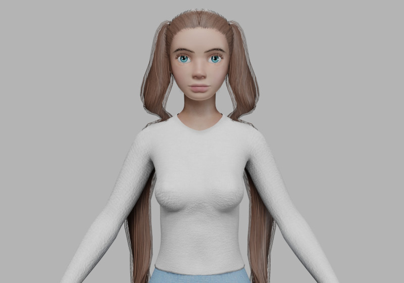 Sweet basic woman V24093 3D Model .c4d .max .obj .3ds .fbx .stl .blend 