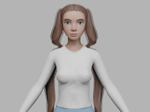 Sweet basic woman V24093 3D Model