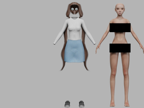 Sweet basic woman V24093 3D Model