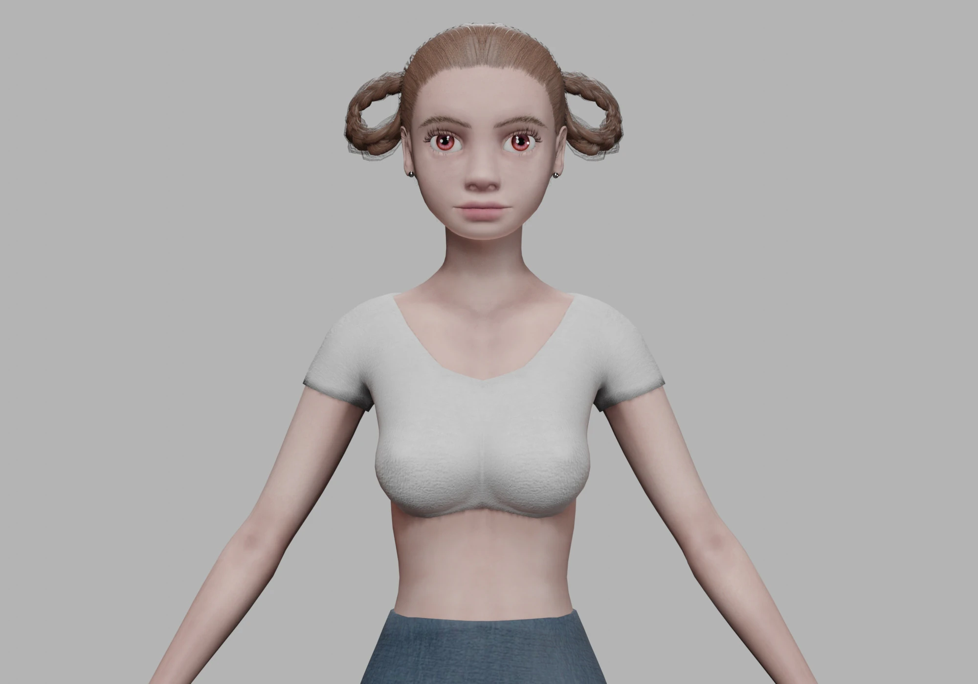 Sweet cartoon woman V24481 3D Model .c4d .max .obj .3ds .fbx .stl .blend 
